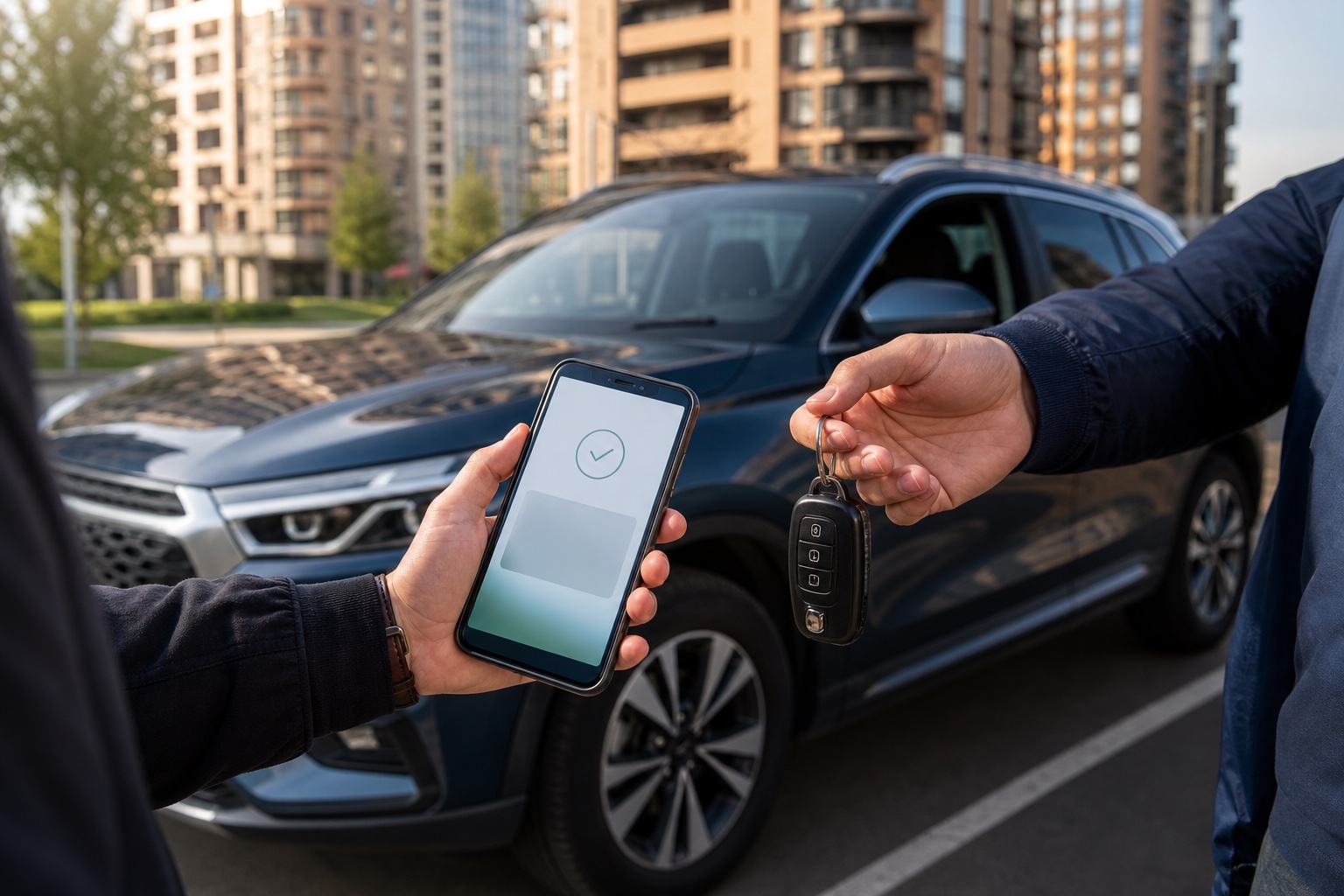 Передача ключей после оценки автомобиля